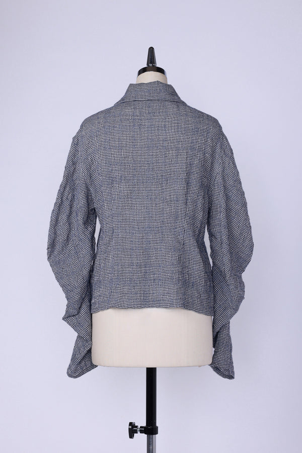 【RURI W. / ルリ】W/C WASHER GATHERED BLOUSE / Navy