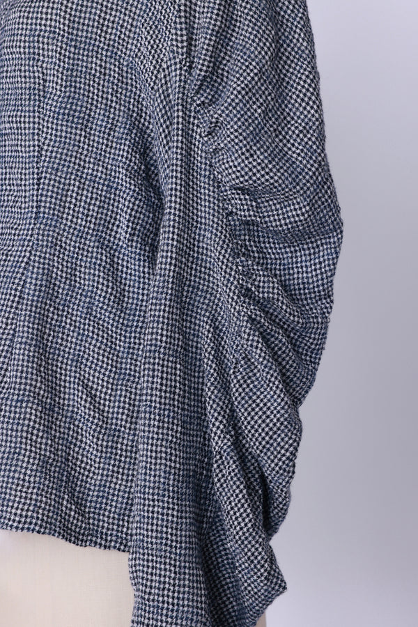 【RURI W. / ルリ】W/C WASHER GATHERED BLOUSE / Navy