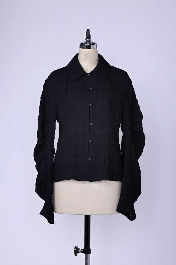 【RURI W. / ルリ】W/C WASHER GATHERED BLOUSE / Black