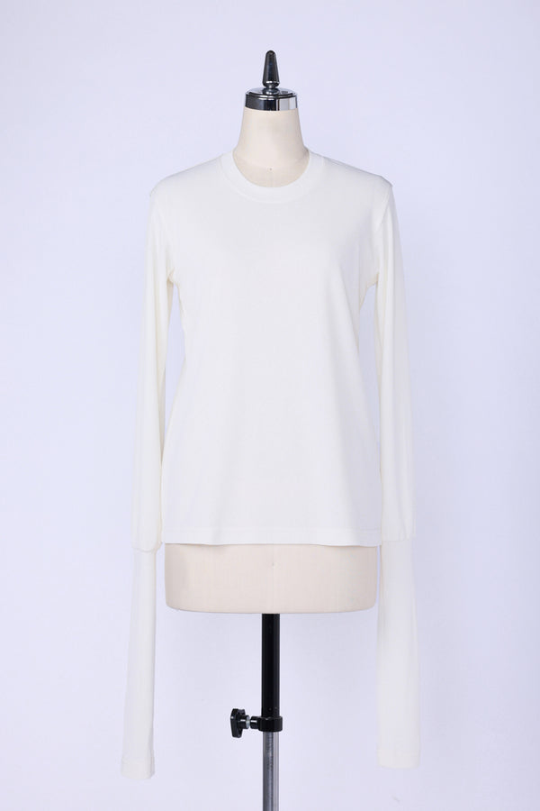 【RURI W. / ルリ】PIQUE EXTENDED L/S TEE / Ivory