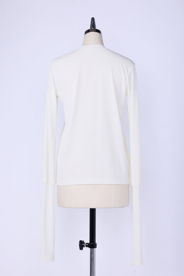 【RURI W. / ルリ】PIQUE EXTENDED L/S TEE / Ivory