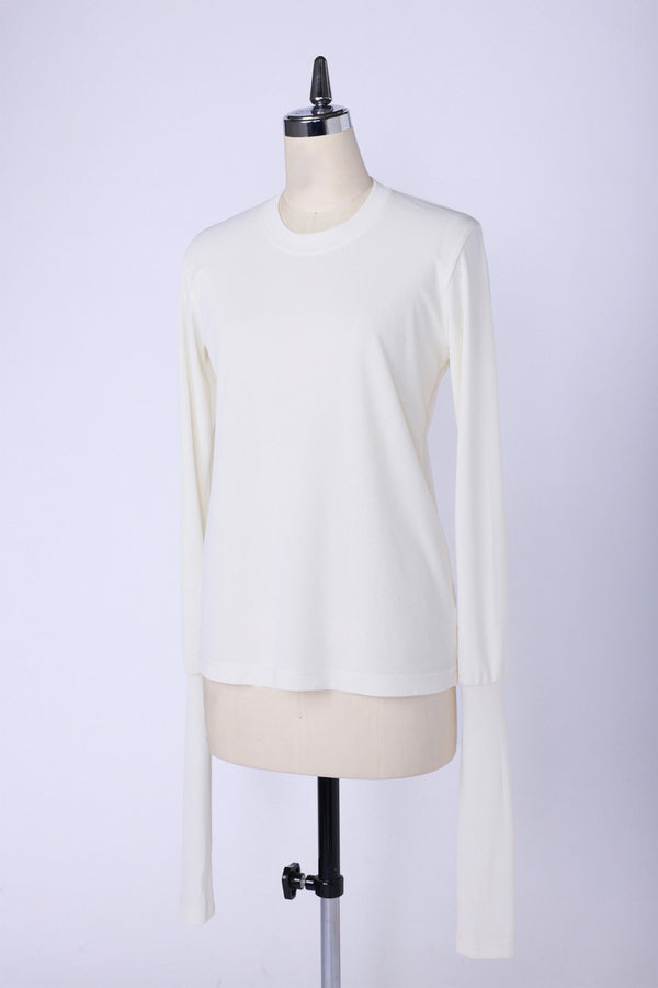 【RURI W. / ルリ】PIQUE EXTENDED L/S TEE / Ivory