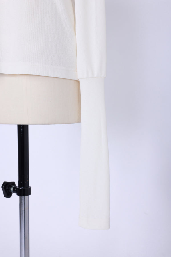 【RURI W. / ルリ】PIQUE EXTENDED L/S TEE / Ivory