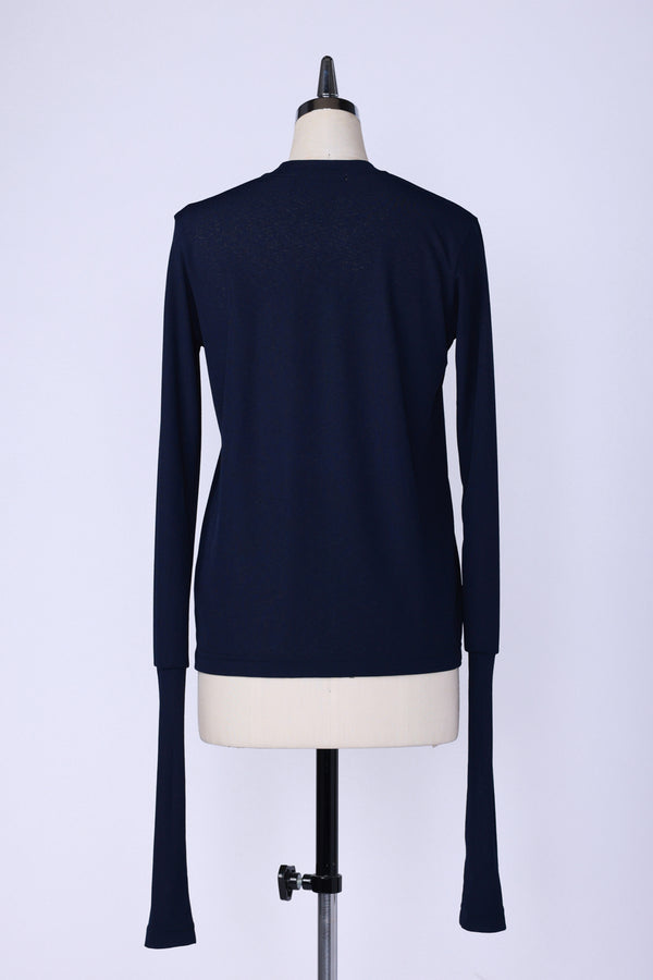 【RURI W. / ルリ】PIQUE EXTENDED L/S TEE / Navy
