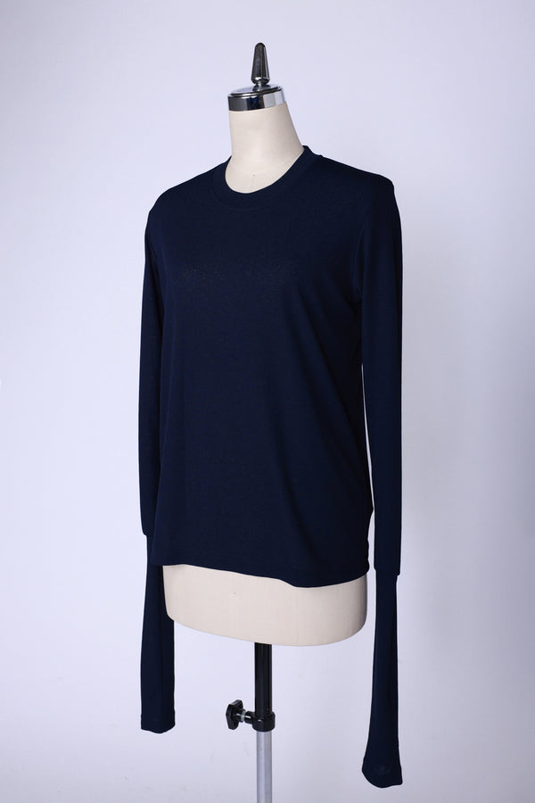 【RURI W. / ルリ】PIQUE EXTENDED L/S TEE / Navy