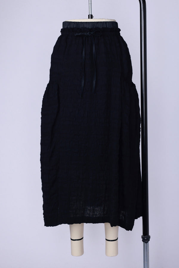 【RURI W. / ルリ】W/C WASHER GATHERED PK SKIRT / Black