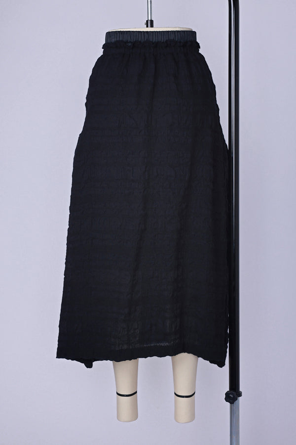 【RURI W. / ルリ】W/C WASHER GATHERED PK SKIRT / Black