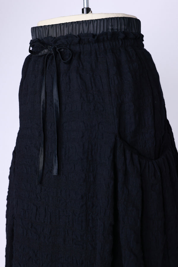 【RURI W. / ルリ】W/C WASHER GATHERED PK SKIRT / Black