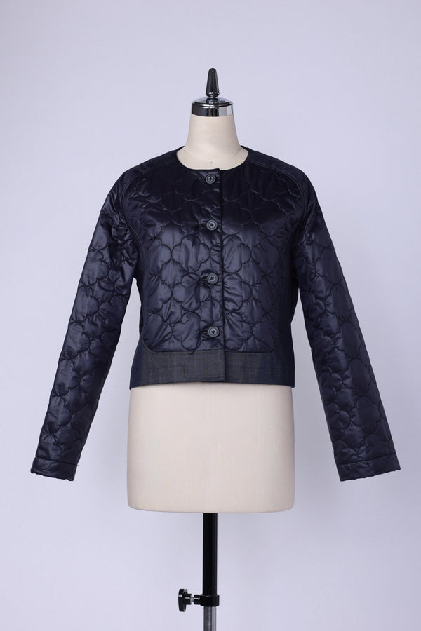 【RURI W. / ルリ】NYLON QUILTED DENIM JACKET / Black × Navy