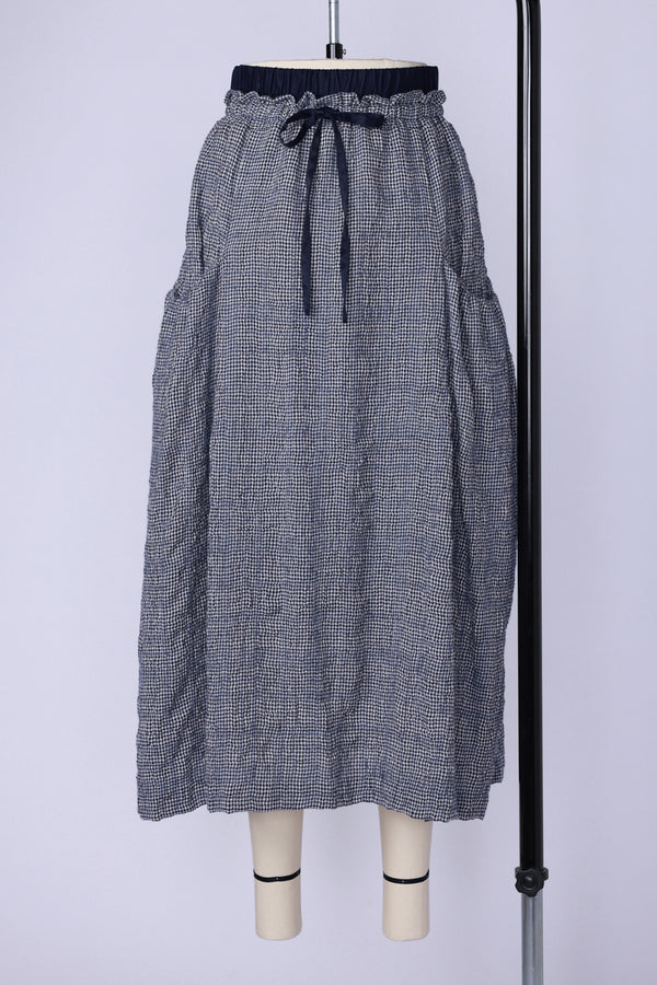 【RURI W. / ルリ】W/C WASHER GATHERED PK SKIRT / Navy