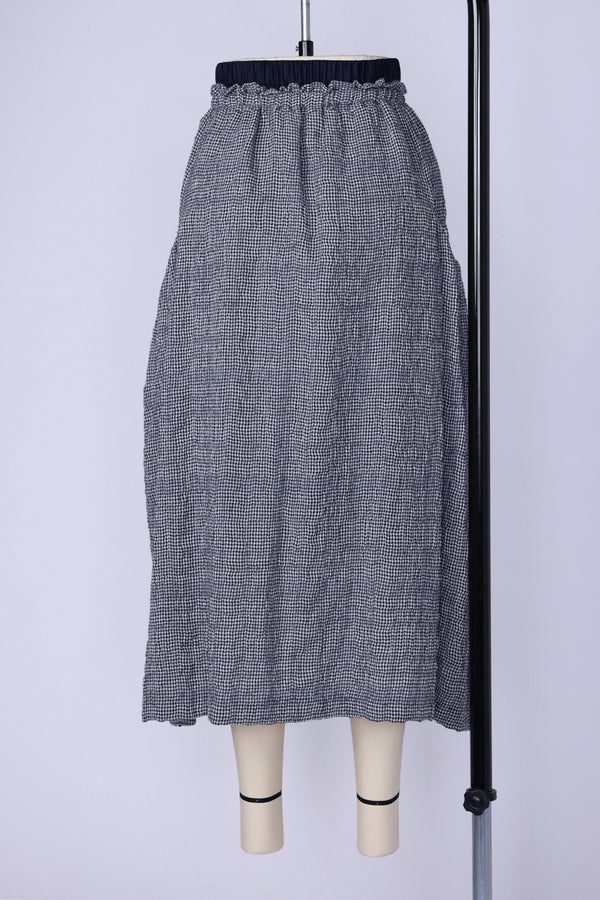 【RURI W. / ルリ】W/C WASHER GATHERED PK SKIRT / Navy
