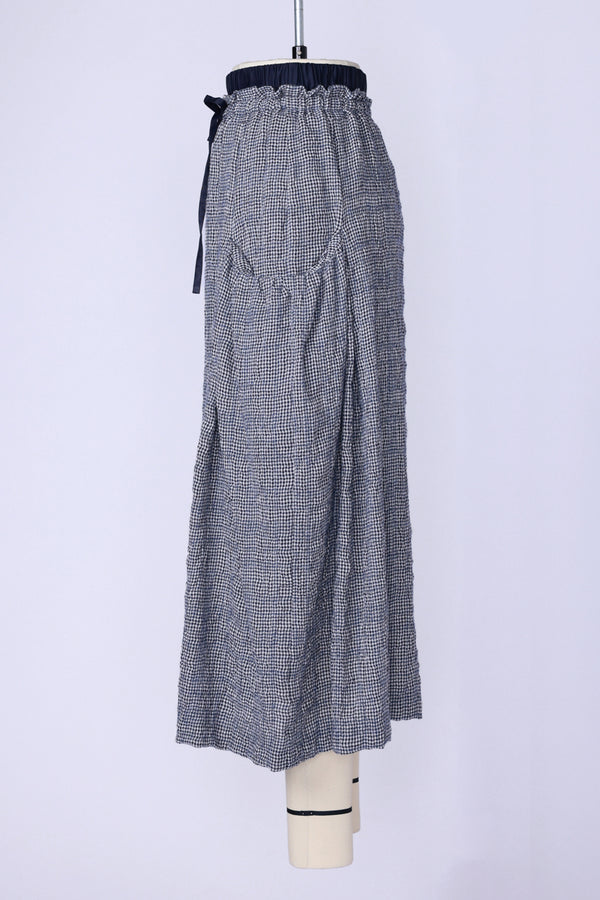 【RURI W. / ルリ】W/C WASHER GATHERED PK SKIRT / Navy