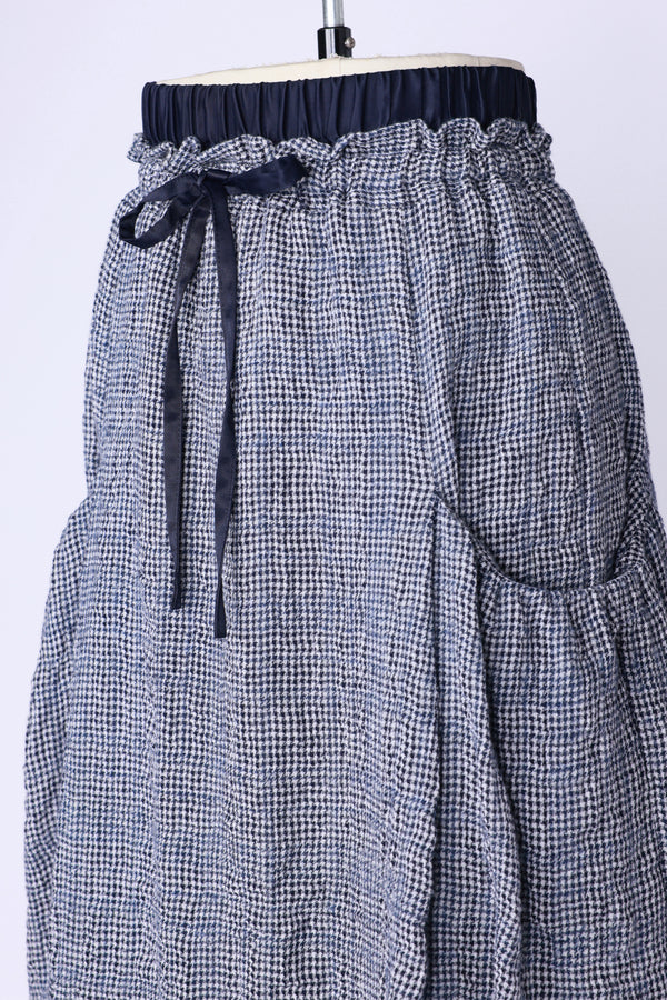 【RURI W. / ルリ】W/C WASHER GATHERED PK SKIRT / Navy