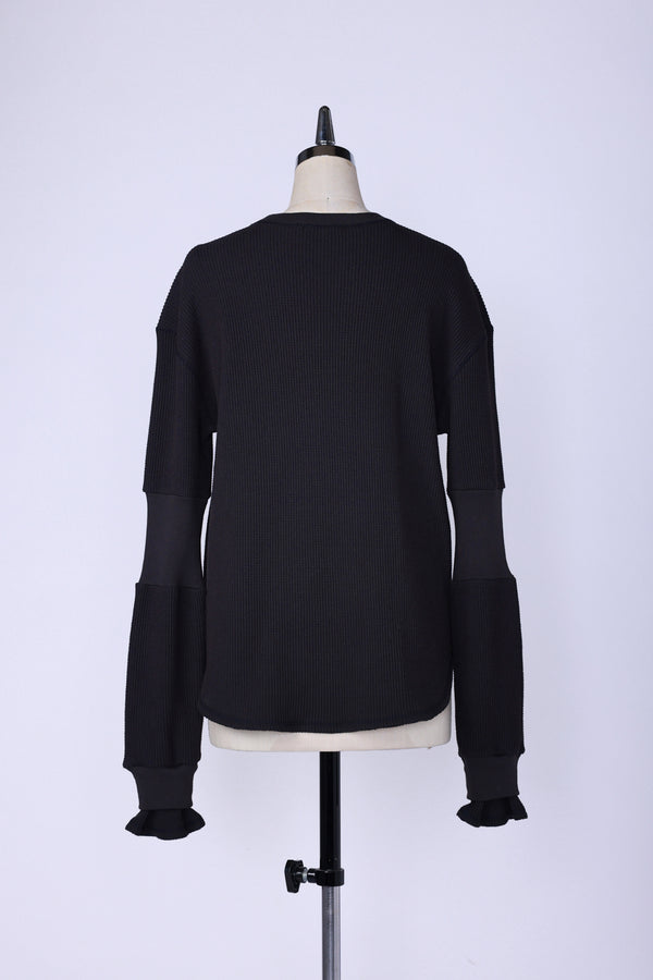【RURI W. / ルリ】S.P.WAFFLE PULLOVER / Black