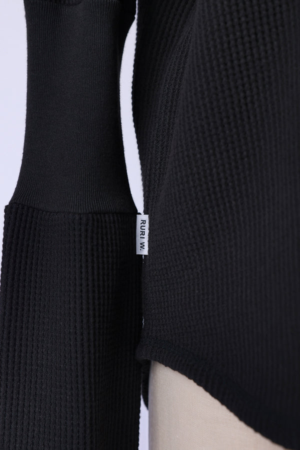【RURI W. / ルリ】S.P.WAFFLE PULLOVER / Black