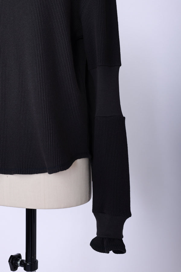 【RURI W. / ルリ】S.P.WAFFLE PULLOVER / Black