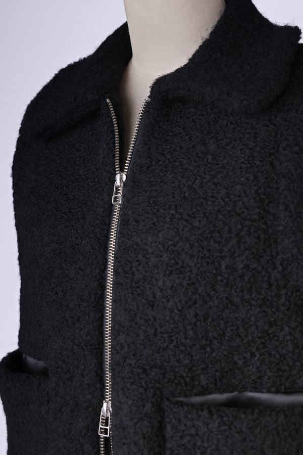【RURI W. / ルリ】BOA DOUBLE ZIP VEST / Black