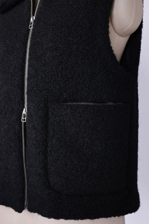 【RURI W. / ルリ】BOA DOUBLE ZIP VEST / Black