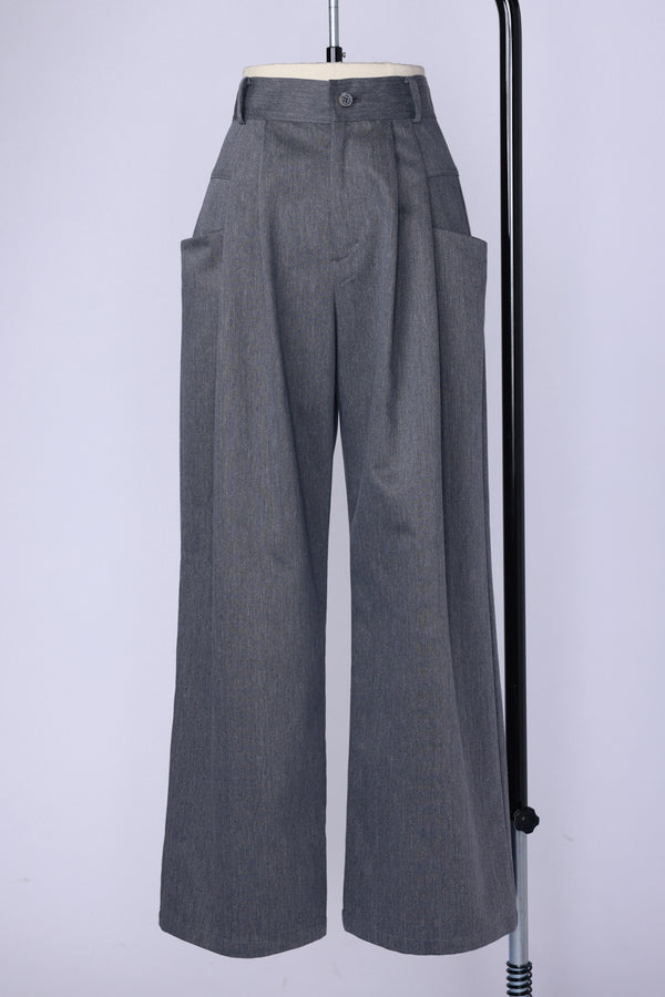 【RURI W. / ルリ】TUCKED POCKET TROUSERS / Gray