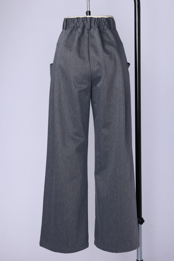 【RURI W. / ルリ】TUCKED POCKET TROUSERS / Gray