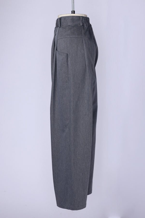 【RURI W. / ルリ】TUCKED POCKET TROUSERS / Gray