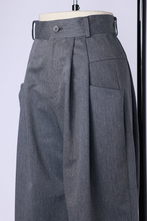 【RURI W. / ルリ】TUCKED POCKET TROUSERS / Gray