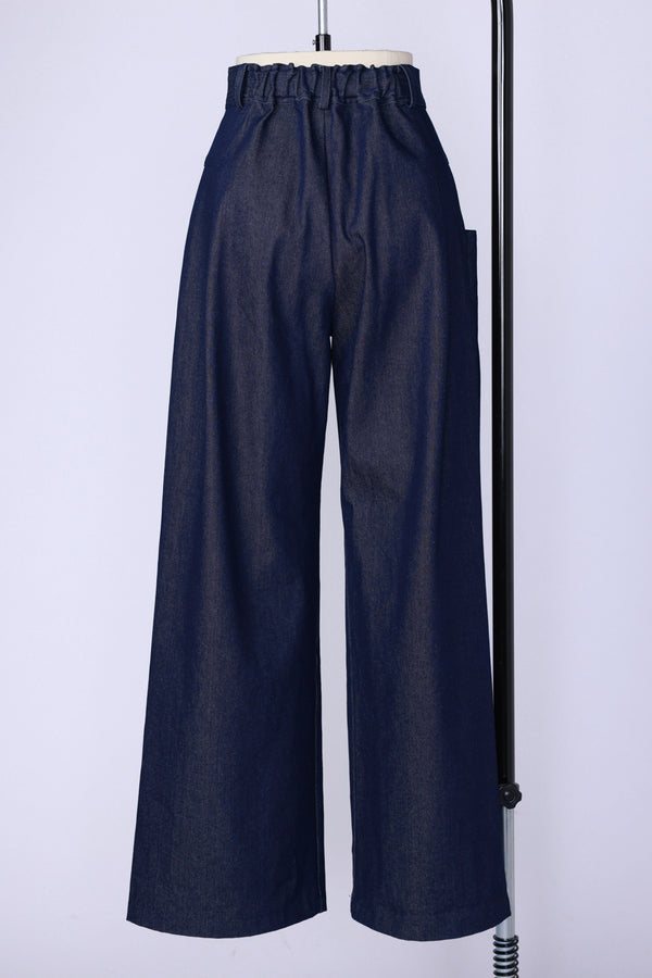 【RURI W. / ルリ】TUCKED POCKET TROUSERS / Navy Denim