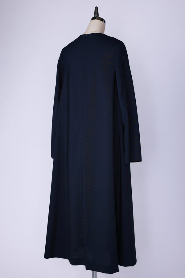 【RURI W. / ルリ】TROPICAL LOOP BUTTON DRESS / Navy