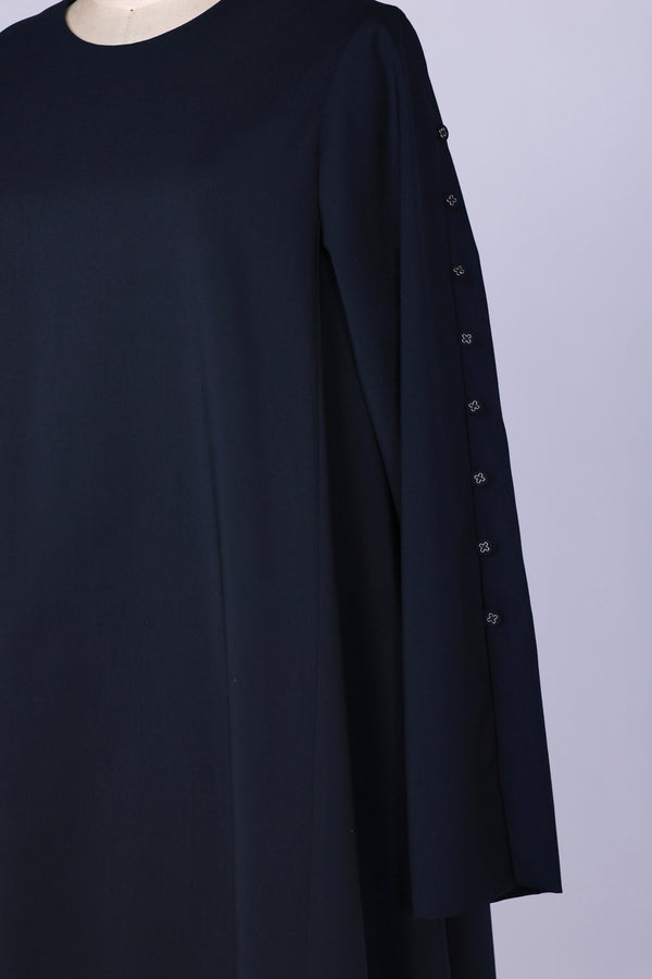 【RURI W. / ルリ】TROPICAL LOOP BUTTON DRESS / Navy
