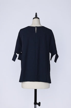 【RURI W. / ルリ】SPLIT CUFF BLOUSE / Navy