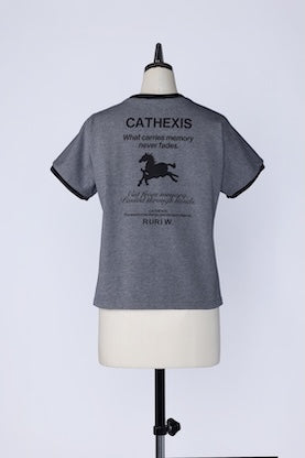 【RURI W. / ルリ】RINGER PRINT T-SHIRT / Gray