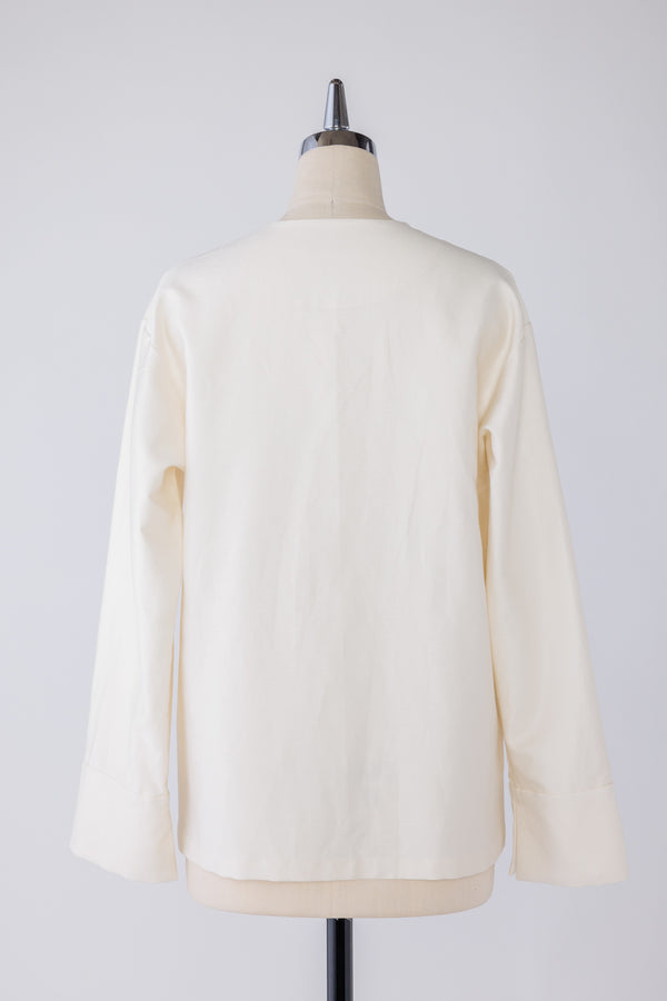 【RURI W. / ルリ】ASYMMETRIC HEM BLOUSE / Off White