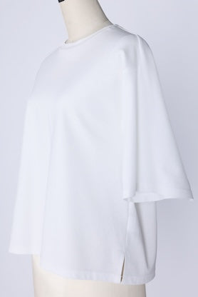 【RURI W. / ルリ】ACROSS-BACK TUCK TEE / White