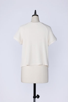 【RURI W. / ルリ】BUTTONED WAFFLE TEE / Ivory