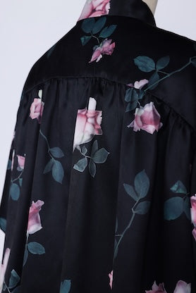 【RURI W. / ルリ】FLORAL COLLAGE PRINT SHIRT / Black