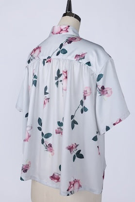 【RURI W. / ルリ】FLORAL COLLAGE PRINT SHIRT / Ivory