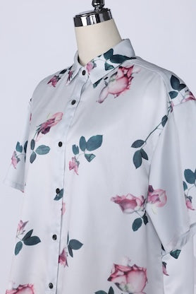 【RURI W. / ルリ】FLORAL COLLAGE PRINT SHIRT / Ivory