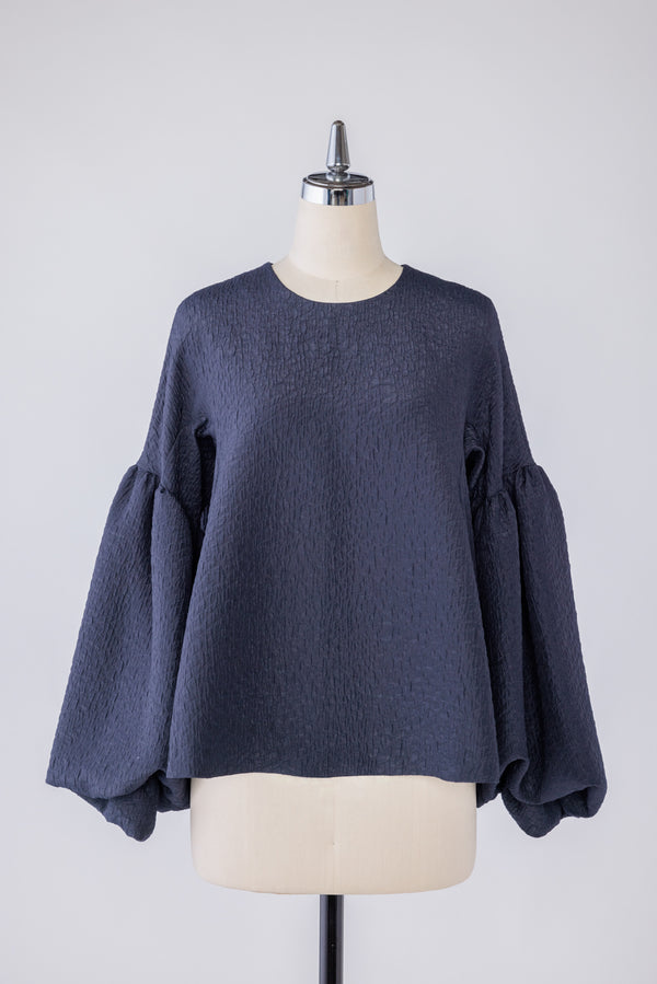 【RURI W. / ルリ】BALLOON SLEEVES BLOUSE / Navy