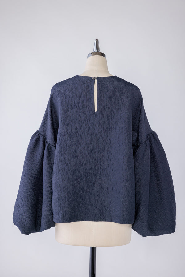 【RURI W. / ルリ】BALLOON SLEEVES BLOUSE / Navy