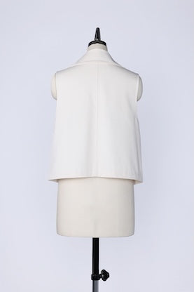 【RURI W. / ルリ】SPLIT-COLLAR CHINO VEST / Ivory