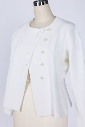 【RURI W. / ルリ】LOOSE DENIM CARDI-JACKET / White