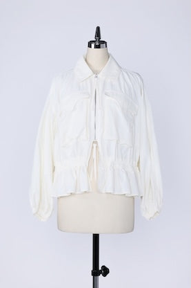【RURI W. / ルリ】NYLON GATHERED JACKET / Off White