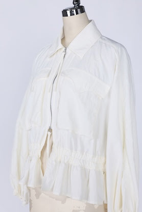 【RURI W. / ルリ】NYLON GATHERED JACKET / Off White