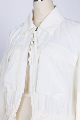 【RURI W. / ルリ】NYLON GATHERED JACKET / Off White