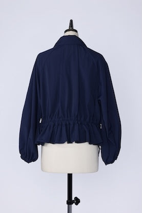 【RURI W. / ルリ】NYLON GATHERED JACKET / Navy