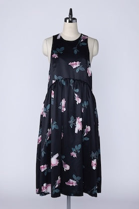 【RURI W. / ルリ】FLORAL COLLAGE PRINT DRESS / Black