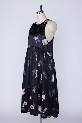 【RURI W. / ルリ】FLORAL COLLAGE PRINT DRESS / Black