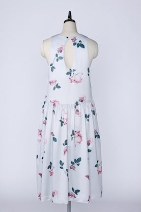【RURI W. / ルリ】FLORAL COLLAGE PRINT DRESS / Ivory