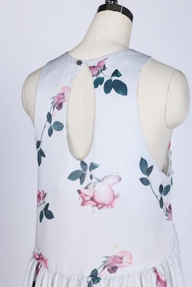 【RURI W. / ルリ】FLORAL COLLAGE PRINT DRESS / Ivory