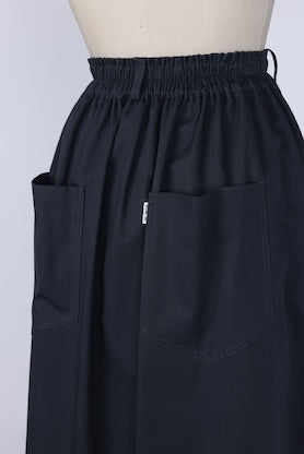 【RURI W. / ルリ】TUCKED POCKET HERRINGBONE SKIRT / Charcoal Gray